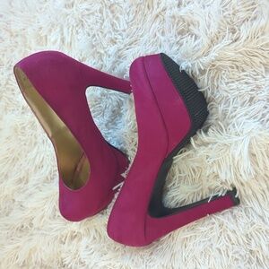 Pink Sued Pumps